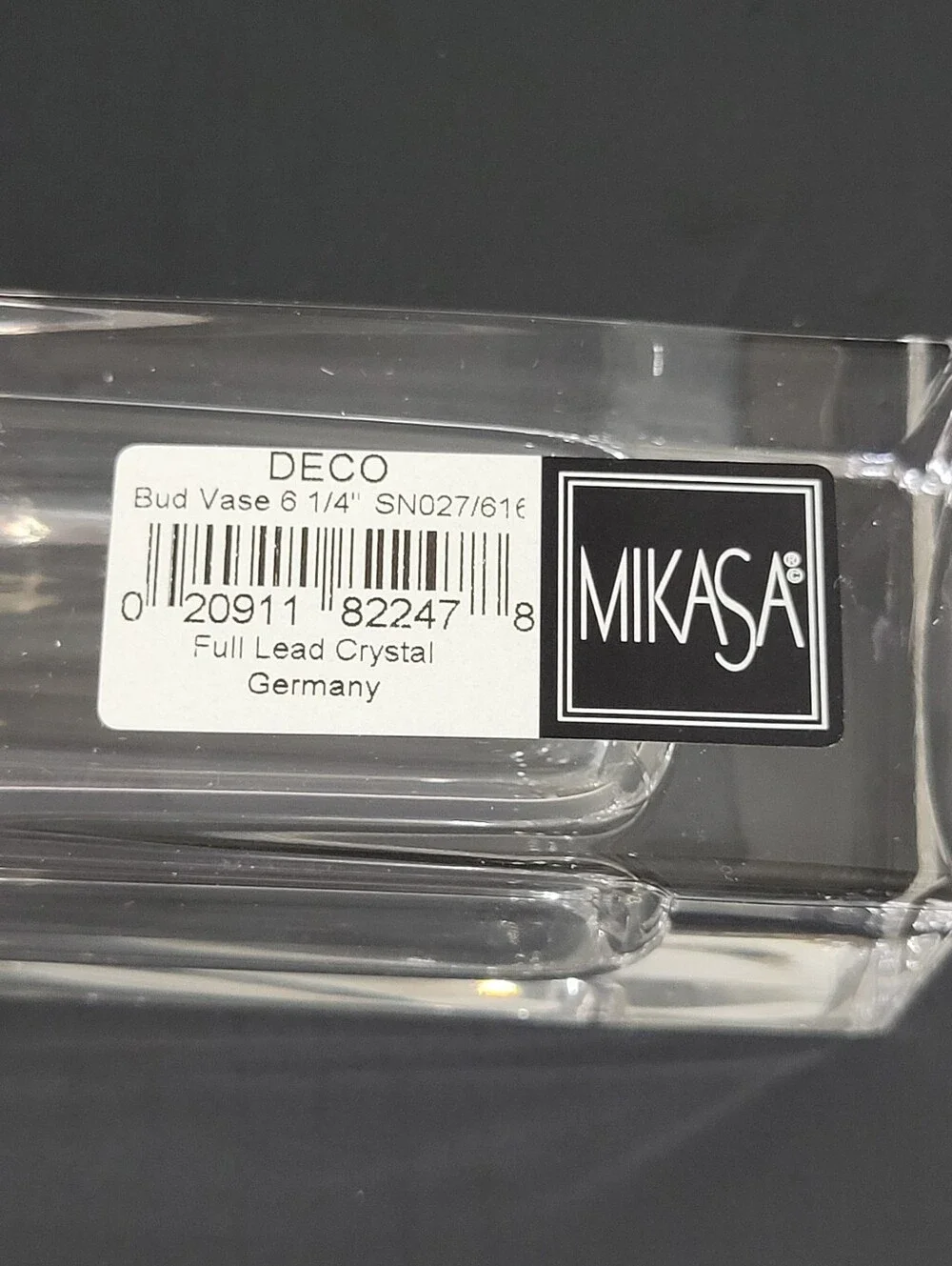 Mikasa Art Deco Bud Vase Full Lead Clear Crystal Germany 6.25